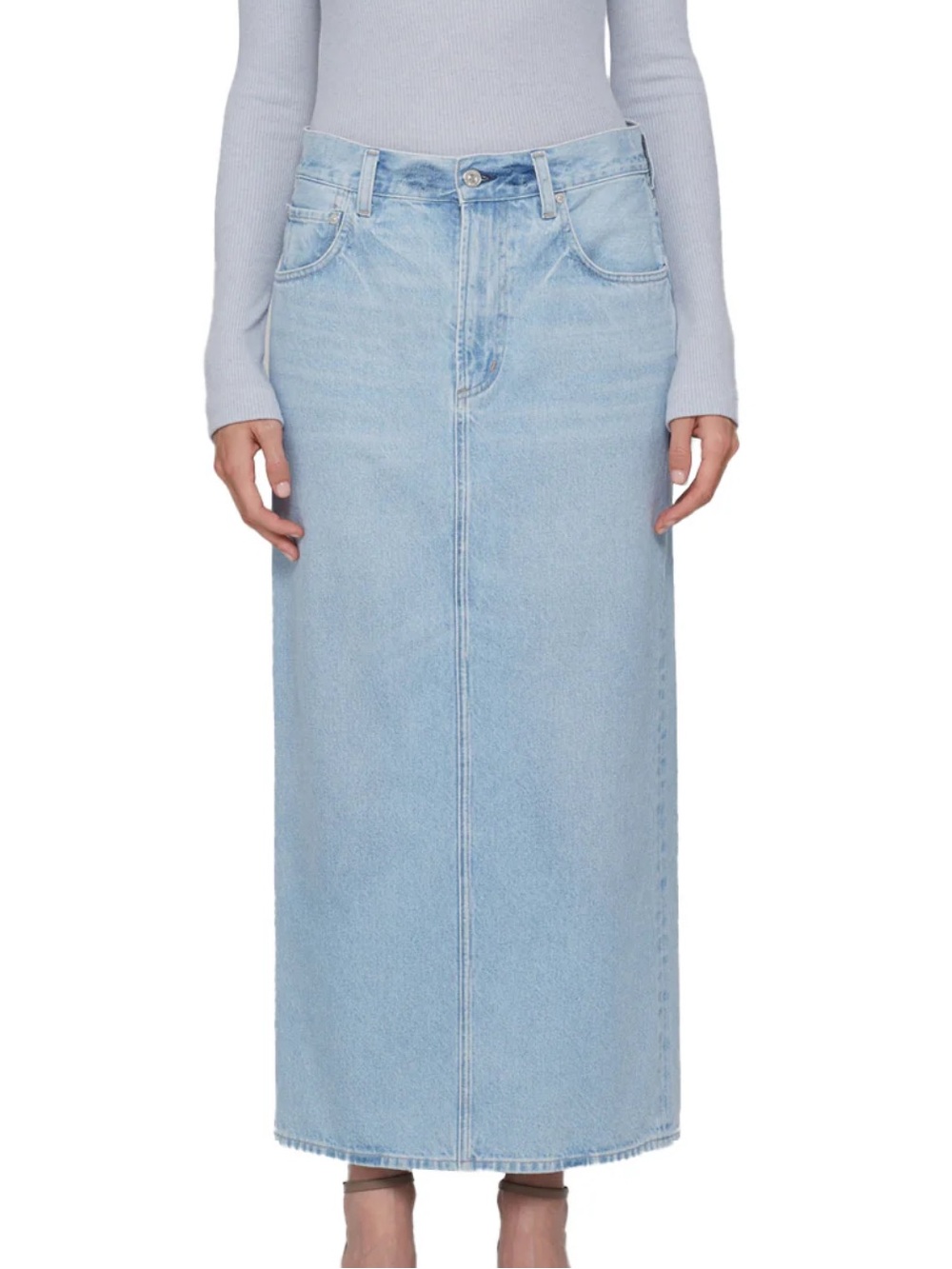 NWOT Citizens of Humanity Verona column denim maxi skirt 27